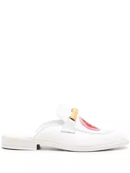 Casablanca мюли Memphis с монограммой, белый