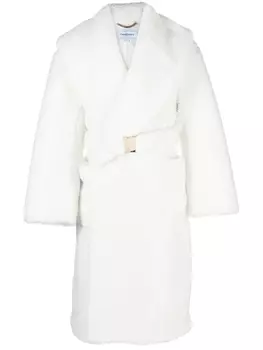 Casablanca пальто-халат из шерпы, белый