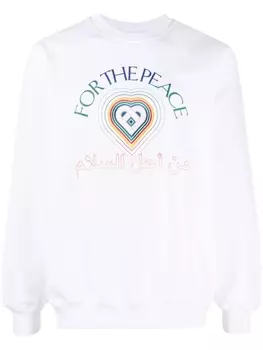 Casablanca Peace Gradient-print cotton sweatshirt, белый