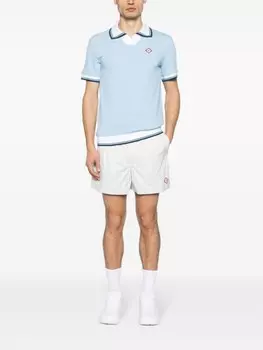 Casablanca рубашка поло из ткани пике с логотипом, синий