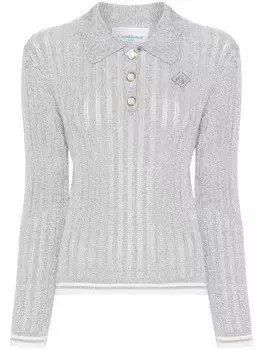 Casablanca рубашка поло с логотипом, серебристый