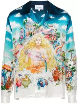Casablanca рубашка с принтом, синий