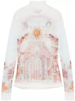 Casablanca сетчатый топ с принтом, белый