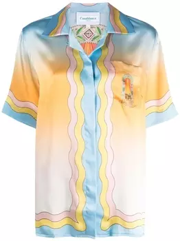 Casablanca шелковая рубашка La Danse, синий