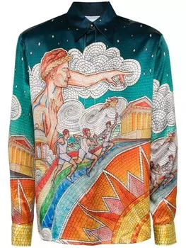 Casablanca шелковая рубашка LES Jeux, синий