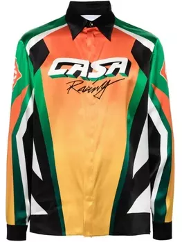 Casablanca шелковая рубашка Moto Sport, оранжевый