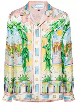 Casablanca шелковая рубашка Paysage Ideal, розовый