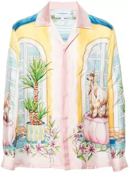 Casablanca шелковая рубашка с принтом Apartmentement, розовый