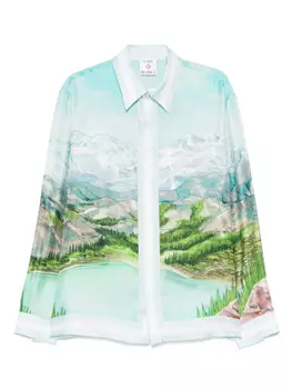 Casablanca шелковая рубашка, синий