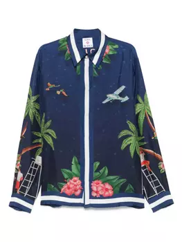 Casablanca шелковая рубашка, синий