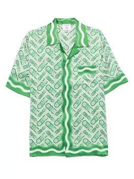 Casablanca шелковая рубашка, зеленый