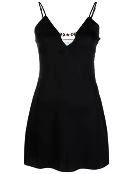 Casablanca шелковое платье мини с монограммой, черный