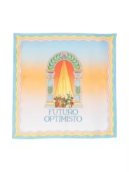 Casablanca шелковый платок с графичным принтом, оранжевый