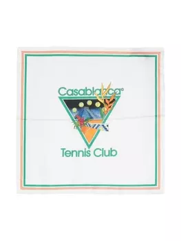 Casablanca шелковый платок Tennis Club, белый