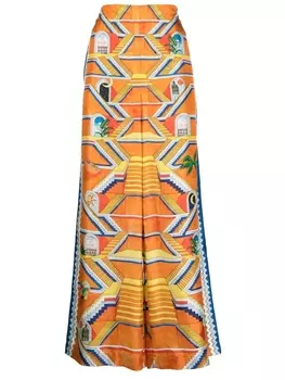 Casablanca широкие брюки с графичным принтом, оранжевый
