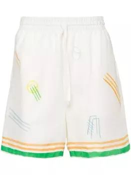 Casablanca шорты с графичным принтом, нейтральный цвет