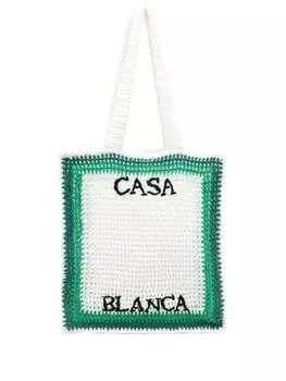 Casablanca сумка-тоут Tennis в технике кроше, зеленый