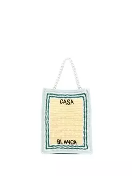 Casablanca сумка-тоут в технике кроше с вышитым логотипом, желтый