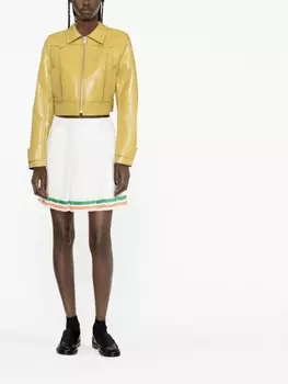 Casablanca юбка А-силуэта с завышенной талией, белый