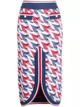 Casablanca юбка миди Aviation в ломаную клетку, красный