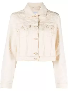 Casablanca укороченная джинсовая куртка, нейтральный цвет