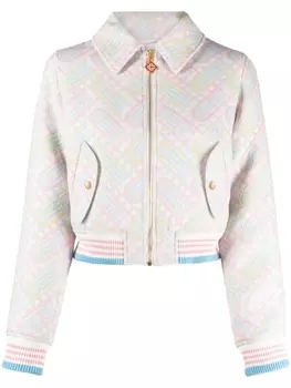 Casablanca укороченная жаккардовая куртка Ping Pong, зеленый