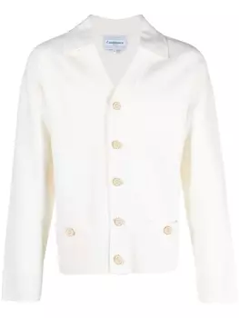 Casablanca wool-blend ribbed cardigan, белый