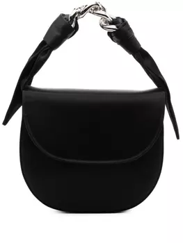 Casadei атласная сумка-тоут с цепочкой, черный