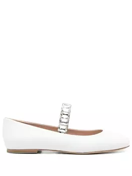Casadei балетки Crystal, белый