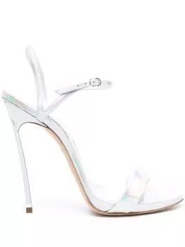 Casadei босоножки с эффектом металлик, серебристый