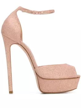 Casadei босоножки с блестками, розовый