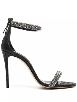 Casadei босоножки Scarlet 110 с блестками, черный