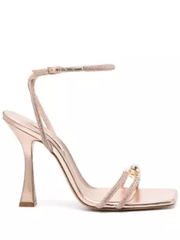 Casadei босоножки со стразами, нейтральный цвет