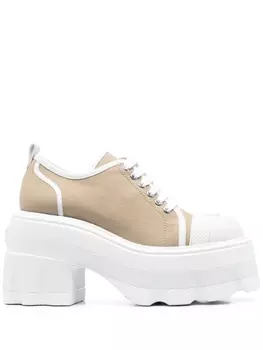 Casadei кроссовки на блочном каблуке, коричневый