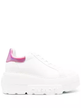 Casadei кроссовки с голографическими вставками, белый