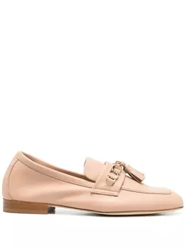 Casadei лоферы с цепочкой, нейтральный цвет