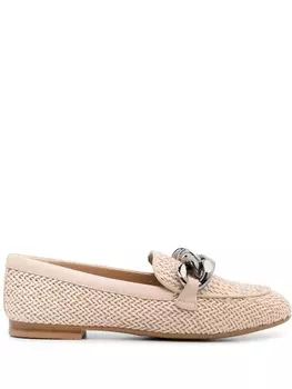 Casadei лоферы с цепочкой, розовый