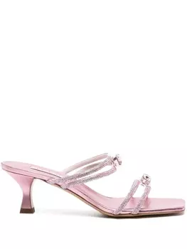 Casadei мюли с кристаллами, розовый