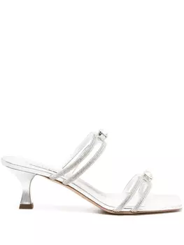 Casadei мюли со стразами, серебристый