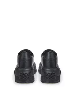 Casadei поднимет ваш стиль: кожаные женские кроссовки на платформе макси, черный