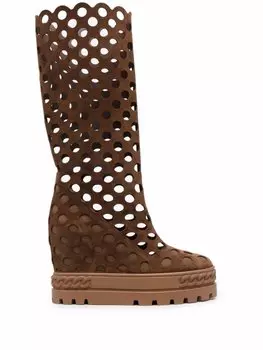 Casadei сапоги Ginnica с вырезами, коричневый