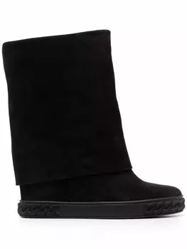 Casadei сапоги на плоской подошве, черный