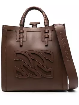 Casadei сумка-тоут с нашивкой-логотипом, коричневый