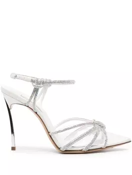 Casadei туфли Blade C+C 100 со стразами, белый