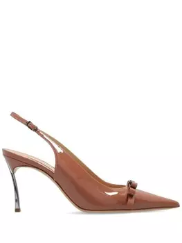 Casadei туфли-лодочки Tiffany 95 мм из кожи, нейтральный цвет