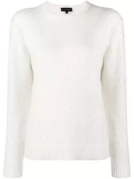 Cashmere In Love джемпер из кашемира с перфорированным узором, белый
