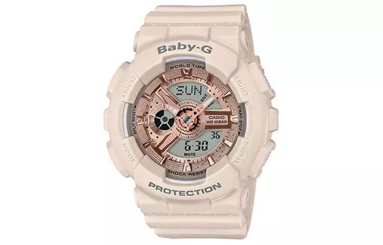 CASIO BABY G Коллекция BABY G Кварцевый механизм Женские часы с ремешком из смолы Серый циферблат
