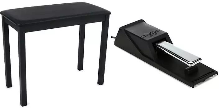 Casio CB-7 Piano Bench — черный комплект с педалью сустейна Casio SP20 CB7BK=1 SP20=1