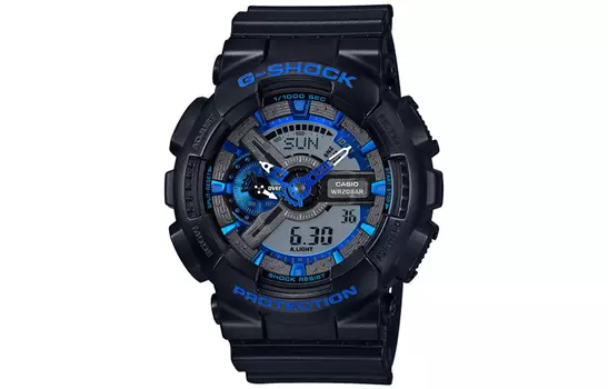 CASIO Часы G Shock Theme Collection с кварцевым механизмом, ремешком из смолы, мужские, черный циферблат