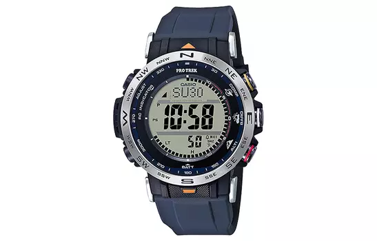 CASIO Часы PRO TREK Collection с кварцевым механизмом, ремешком из смолы, мужские, серый циферблат